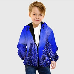 Куртка с капюшоном детская Зимний лес, цвет: 3D-черный — фото 2