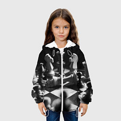 Куртка с капюшоном детская Шахматы, цвет: 3D-белый — фото 2