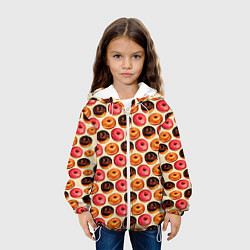 Куртка с капюшоном детская Пончики, цвет: 3D-белый — фото 2