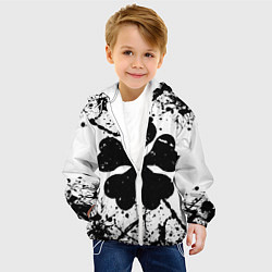 Куртка с капюшоном детская Черный клевер,, цвет: 3D-белый — фото 2