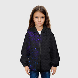 Куртка с капюшоном детская СОТЫ НЕОН - ГЕОМЕТРИЯ, цвет: 3D-черный — фото 2