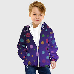 Куртка с капюшоном детская Разноцветные шары, планеты, цвет: 3D-белый — фото 2