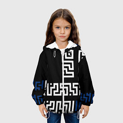 Куртка с капюшоном детская Геометрический Минимализм, цвет: 3D-белый — фото 2