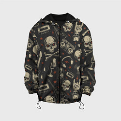 Куртка с капюшоном детская Рок-музыка, цвет: 3D-черный