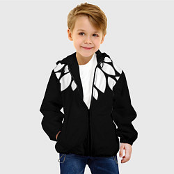 Куртка с капюшоном детская Лепестки, цвет: 3D-черный — фото 2