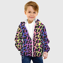 Куртка с капюшоном детская Neon Leopard Pattern, цвет: 3D-белый — фото 2