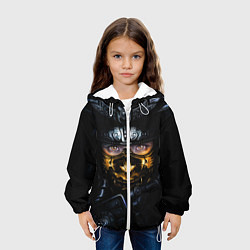 Куртка с капюшоном детская Девушка Самурай, цвет: 3D-белый — фото 2