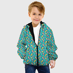 Куртка с капюшоном детская Летняя текстура, цвет: 3D-черный — фото 2