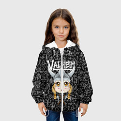 Куртка с капюшоном детская Valheim Girl, цвет: 3D-белый — фото 2