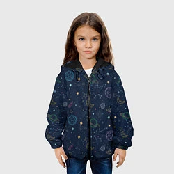 Куртка с капюшоном детская Созвездия, цвет: 3D-черный — фото 2