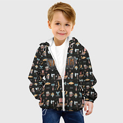 Куртка с капюшоном детская Valheim викинги паттерн, цвет: 3D-белый — фото 2