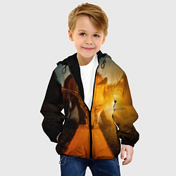 Куртка с капюшоном детская Лиса с рогами оленя, цвет: 3D-черный — фото 2