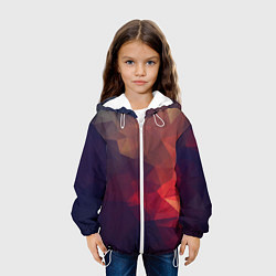 Куртка с капюшоном детская Лавовый вектор, цвет: 3D-белый — фото 2