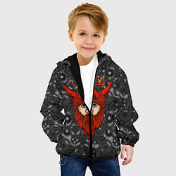 Куртка с капюшоном детская Valheim красный викинг, цвет: 3D-черный — фото 2