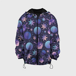 Куртка с капюшоном детская Космический микс, цвет: 3D-черный