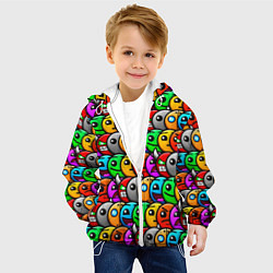 Куртка с капюшоном детская Geometry Dash: Pattern Z, цвет: 3D-белый — фото 2