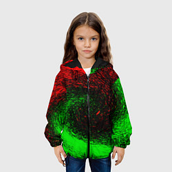 Куртка с капюшоном детская КРАСНАЯ И ЗЕЛЕНАЯ КРАСКА, цвет: 3D-черный — фото 2