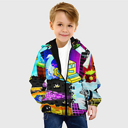 Куртка с капюшоном детская Geometry Dash: Art, цвет: 3D-черный — фото 2