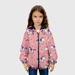Куртка с капюшоном детская Единороги Звёздочки, цвет: 3D-черный — фото 2