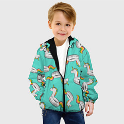 Куртка с капюшоном детская Единорог Круг, цвет: 3D-черный — фото 2