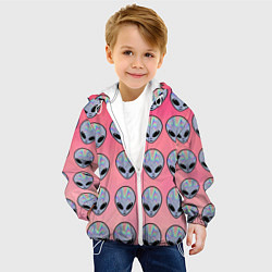 Куртка с капюшоном детская Гламурные пришельцы, цвет: 3D-белый — фото 2