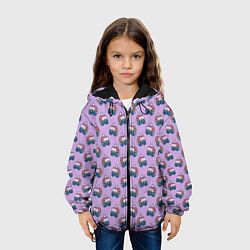 Куртка с капюшоном детская Among Us Коктейль, цвет: 3D-черный — фото 2