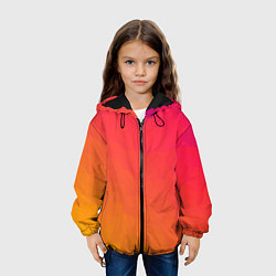 Куртка с капюшоном детская Градиент заря, цвет: 3D-черный — фото 2