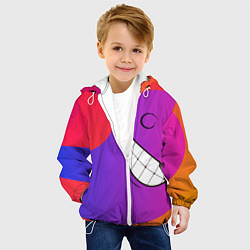 Куртка с капюшоном детская Градиент призрак, цвет: 3D-белый — фото 2