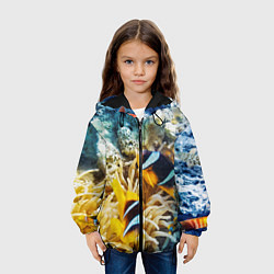 Куртка с капюшоном детская Морской мир, цвет: 3D-черный — фото 2