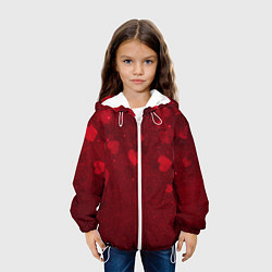Куртка с капюшоном детская КРАСНЫЕ СЕРДЕЧКИ HEART Z, цвет: 3D-белый — фото 2