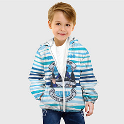 Куртка с капюшоном детская Рыбак хипстер с большой рыбой, цвет: 3D-белый — фото 2