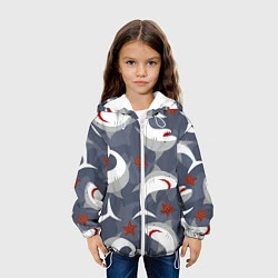 Куртка с капюшоном детская Акулы, цвет: 3D-белый — фото 2