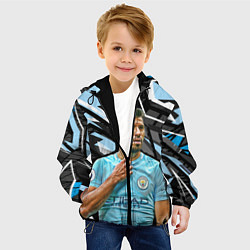 Куртка с капюшоном детская Серхио Агуэро, цвет: 3D-черный — фото 2