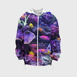 Куртка с капюшоном детская Коралловые рыбки, цвет: 3D-белый