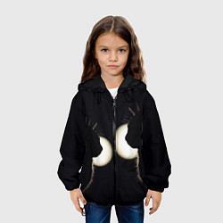 Куртка с капюшоном детская Пара Силуэты черных кошек, цвет: 3D-черный — фото 2