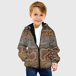 Куртка с капюшоном детская Snake skin, цвет: 3D-черный — фото 2