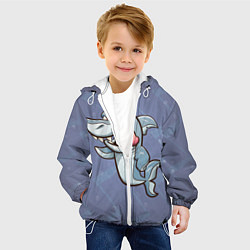 Куртка с капюшоном детская Акула, цвет: 3D-белый — фото 2