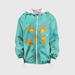 Куртка с капюшоном детская Золотые рыбки, цвет: 3D-белый