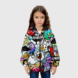 Куртка с капюшоном детская Граффити, цвет: 3D-черный — фото 2