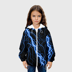 Куртка с капюшоном детская ГОЛУБАЯ МОЛНИЯ ГРОЗА, цвет: 3D-белый — фото 2