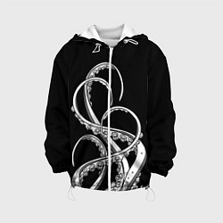 Куртка с капюшоном детская Octopus Black and White, цвет: 3D-белый