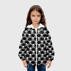 Куртка с капюшоном детская Череп и Кости, цвет: 3D-белый — фото 2
