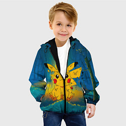 Куртка с капюшоном детская Жидкий Пикачу, цвет: 3D-черный — фото 2
