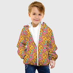 Куртка с капюшоном детская Пицца и пончики, цвет: 3D-белый — фото 2