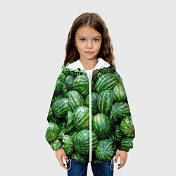 Куртка с капюшоном детская Арбузы, цвет: 3D-белый — фото 2