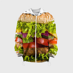 Куртка с капюшоном детская Бургер, цвет: 3D-белый