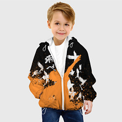Куртка с капюшоном детская Волейбол - Вороны, цвет: 3D-белый — фото 2