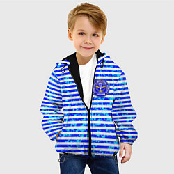 Куртка с капюшоном детская Тельняшка со значком ВДВ, цвет: 3D-черный — фото 2
