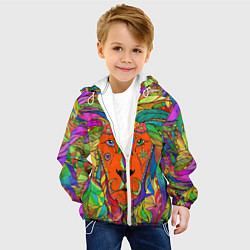 Куртка с капюшоном детская Лев шаман, цвет: 3D-белый — фото 2