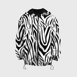 Куртка с капюшоном детская Черно-белая зебра, цвет: 3D-черный